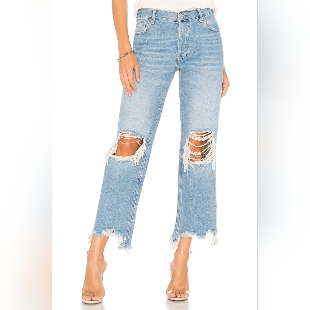 Free People We‎ The Free Maggie Straight Jeans Blue Size 25